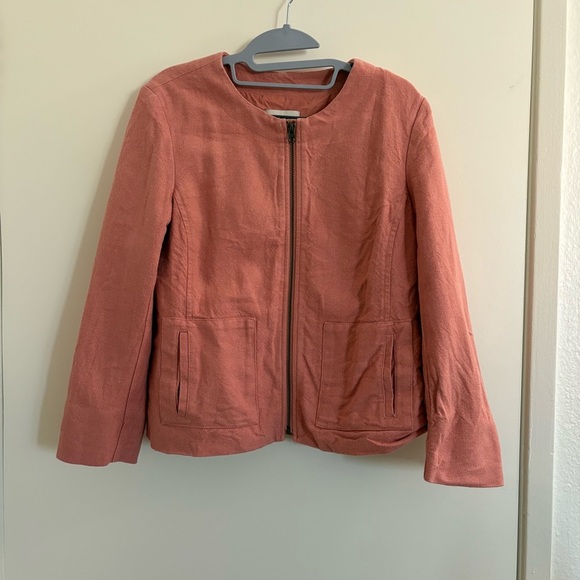 Ann Taylor LOFT Women's Pink Blazer Jacket Linen and Cotton Blend Size 8 - Picture 9 of 11